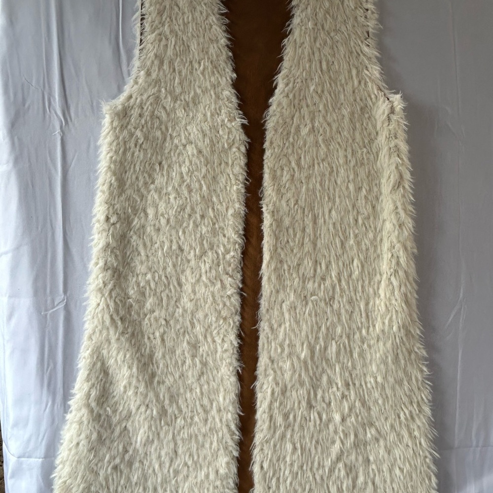 C&C California Faux Shearling Suede Reversible Jacket Vest Boho Festival Cowboy